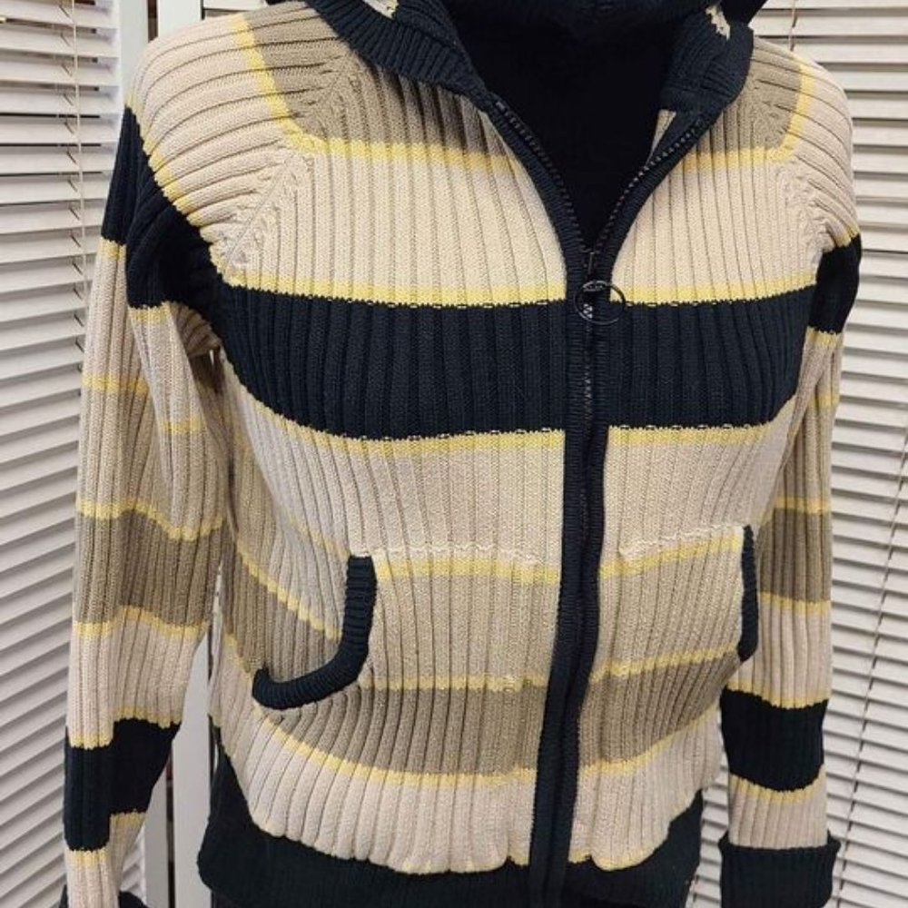 Dickie Walker Authentic Marine Women's Hooded Sweater Striped Medium